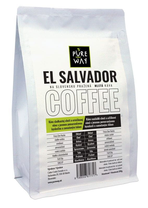Pureway Salvador odrodová káva mletá Pureway 200g